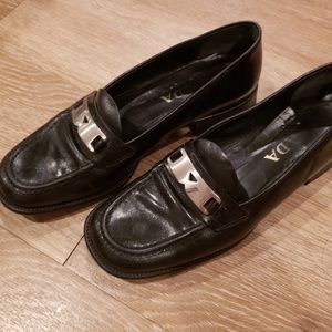Prada Black Leather Flats
